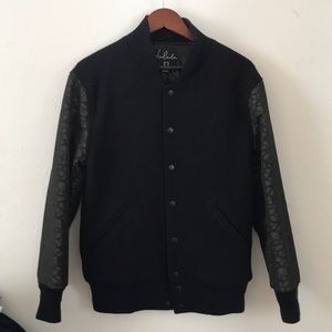 Talula Hyde varsity wool bomber coat